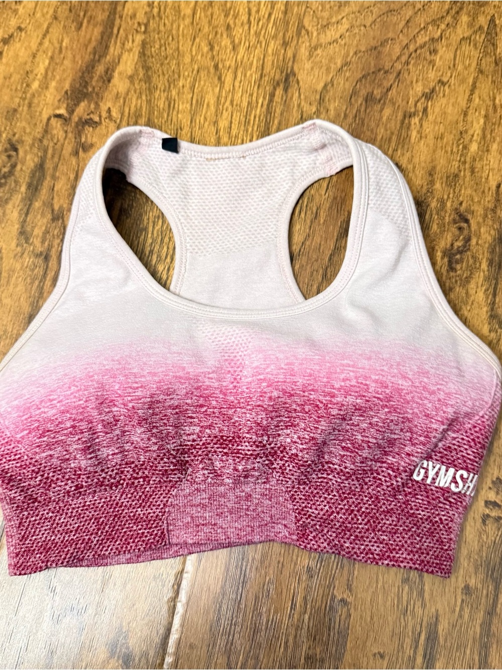 Gymshark Pink Ombre Seamless Racerback Sports Bra